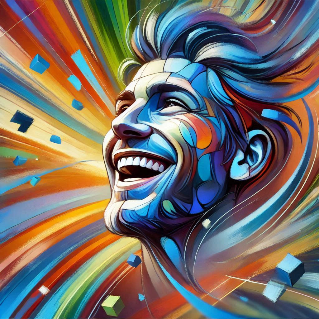 An abstract image of a man smiling, representing that there should be no stigma around masturbating and that our products maximise the pleasure and fun.