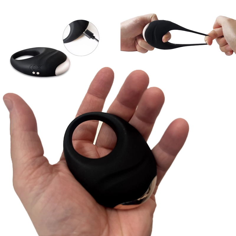 A close-up of the Holy-moly cock ring showing it's tight, stretchy fit to suit all sizes
