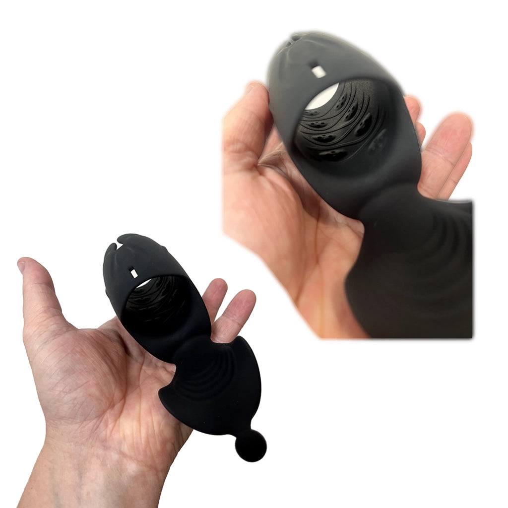 Close-up of The Edger's waterproof, medical-grade silicone and its unique design for edging techniques - Alpha Lover